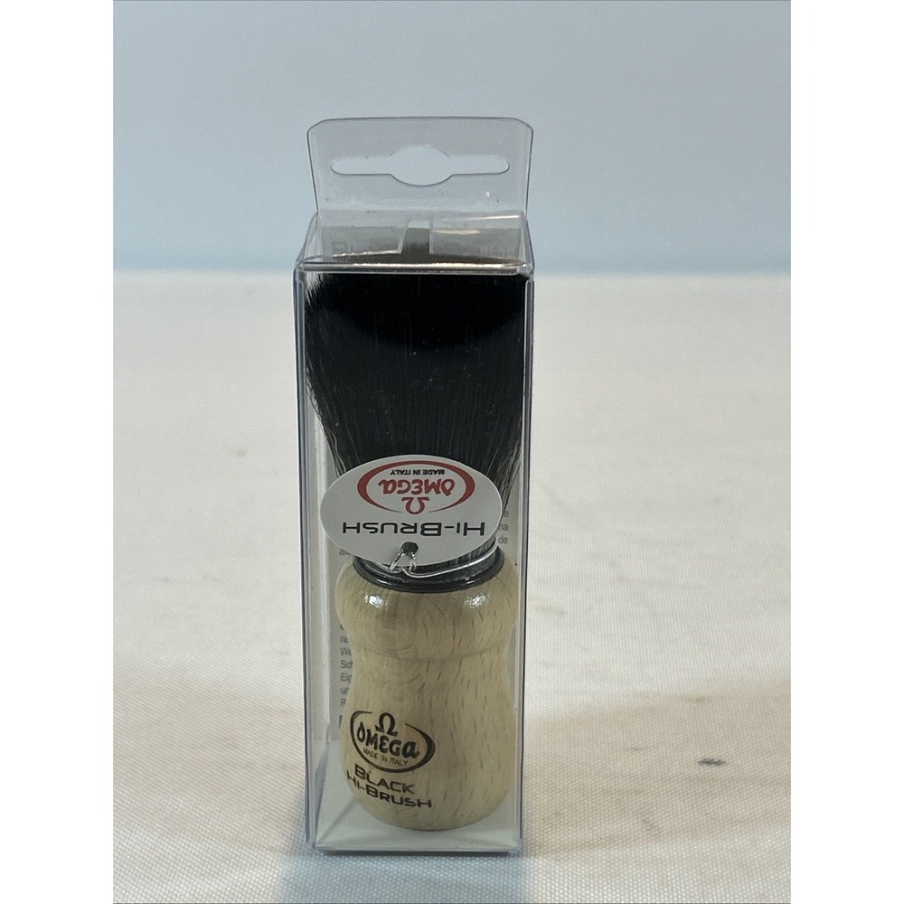Omega BLACK Hi-Brush Series Synthetic Fiber Beechwood Handle Shave Brush